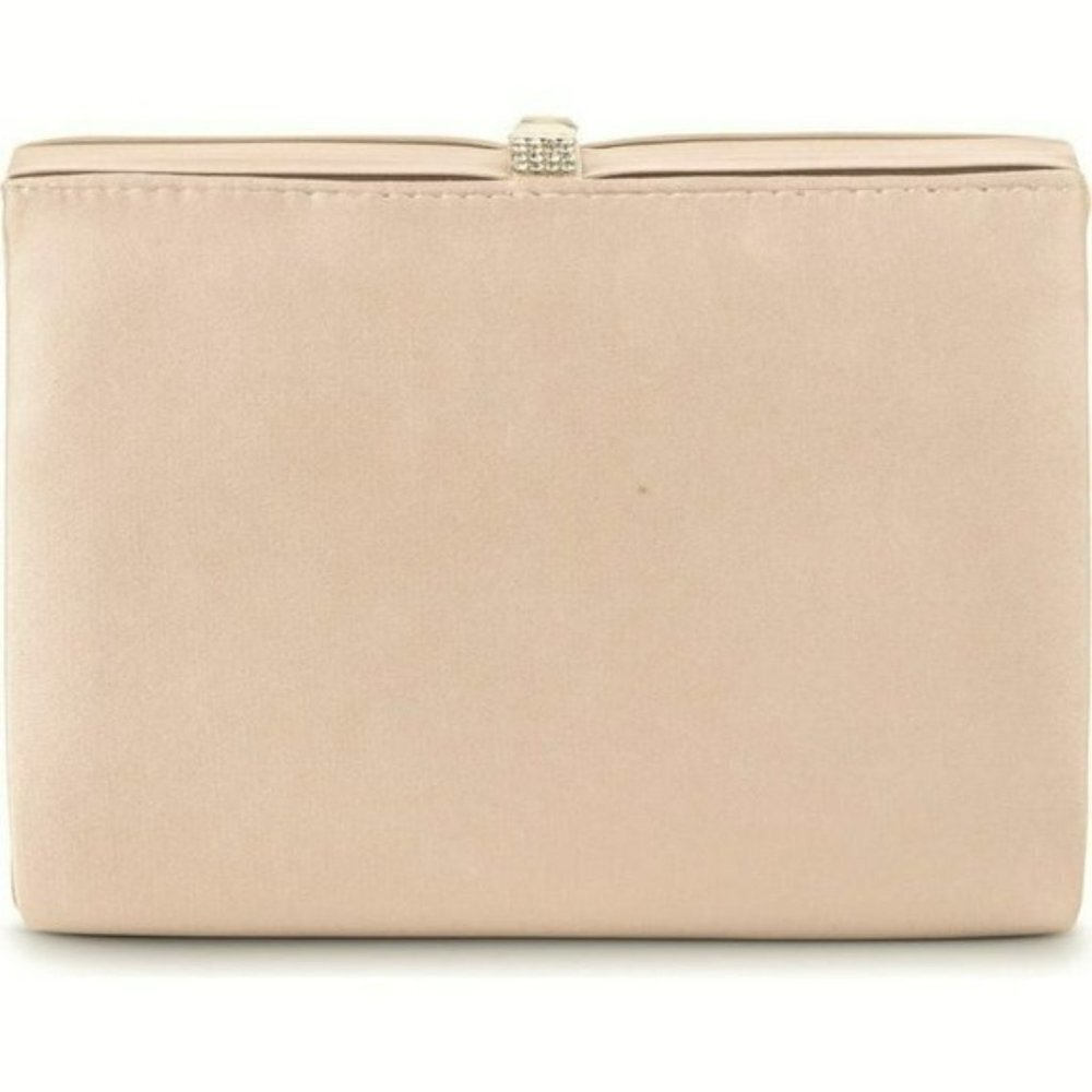 NWT Jessica McClintock Rhinestones Satin Party Clutch Evening Crossbody Bag - Picture 3 of 5